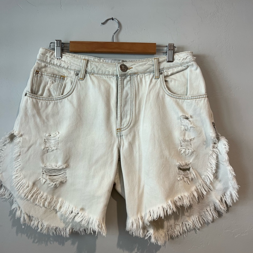 One Teaspoon Frankies Low Waist Long Length Denim Shorts
